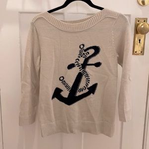 Super cute Club Monaco soft wool anchor sweater